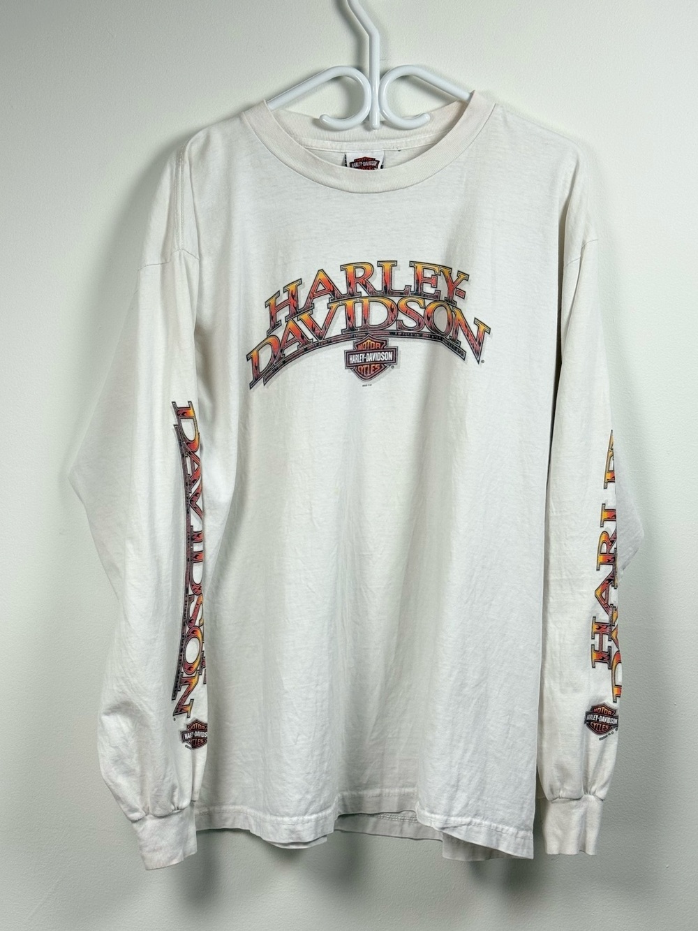 Vintage 2005 Harley-Davidson Salt Lake City Men's White Long Sleeve Logo Tee XL